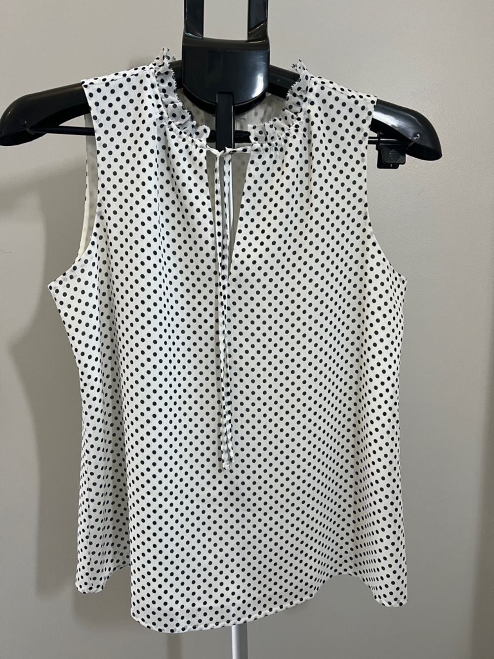 J. Crew White and Black Polka Dot Camisole - Size XSmall